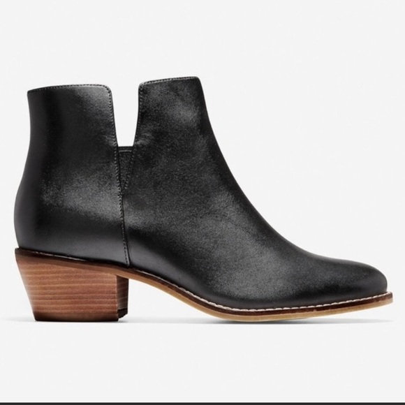 Cole Haan "Abbot" black leather ankle boot 8.0 - Picture 1 of 6
